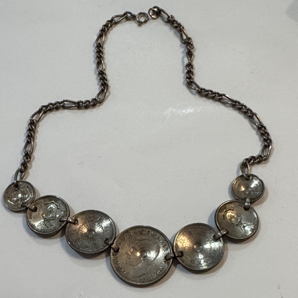 Vintage Silver Coin Necklace